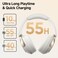 QCY H3 PRO Adaptive ANC Wireless Headphones Over-Ear, 50dB Active Noise Cancellation Headset with Multiple Modes, LDAC Hi-Res Wireless Audio, 55H Playtime, Custom EQ via App, Bluetooth 5.4