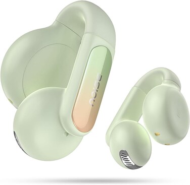 Noise Air Clips 2 Open Ear Clip-On Earbuds, 40Hr Playtime, AirWave&trade; Technology, Ultra Light Comfort Fit for Sports &amp; Workouts, Low Latency, Water Resistant, Dual Pairing, 1 Year Warranty (Frost Green)