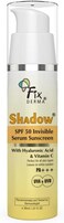 Fixderma Shadow Invisible Serum Sunscreen SPF 50+ PA+++,Ultra Lightweight Transparent Sunscreen with Vitamin C &amp; Hyaluronic Acid,No White Cast,for All Skin Types,for Men &amp; Women,Airless Pump 30 ml