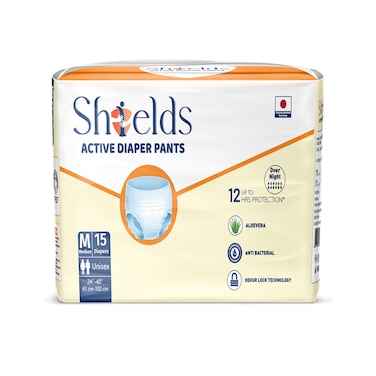 Active Adult Diapers Pull-Up Pants, Super Absorbent Leak Guard, Medium - Pack of 4 (15 pcs)
