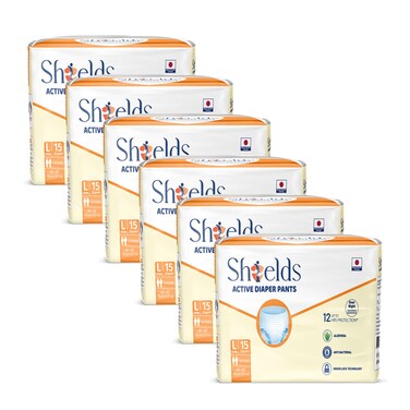 Active Adult Diapers Pull-Up Pants, Super Absorbent Leak Guard, Medium - Pack of 6 (90 pcs)