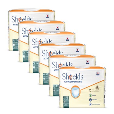 Active Adult Diapers Pull-Up Pants, Super Absorbent Leak Guard, XL - Pack of 6 (90 pcs)