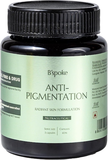 B'spoke B&rsquo;spoke Anti-Pigmentation, Daily Skin Support With L-Cysteine, Glutathione, Korean Red Ginseng &amp; Primrose Oil, Helps Reduce Dark Spots, Uneven Tone &amp; Oxidative Stress, 60 Softgels