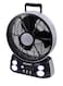 Sonashi Rechargeable Fan with AC/DC Operation and 6 Speed Settings, Fan with LED Light &amp; Solar Charging and USB Charging Function SRF-212 Grey/Black