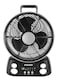 Sonashi Rechargeable Fan with AC/DC Operation and 6 Speed Settings, Fan with LED Light &amp; Solar Charging and USB Charging Function SRF-212 Grey/Black