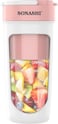 Sonashi Rechargeable Portable Blender   Stainless Steel Sharp Blades - Perfect for Juices &amp; Smoothies   1 Button Control and LED Light Indicator   Easy Clean and Carry   SPB-294 Pink 340ML 40W