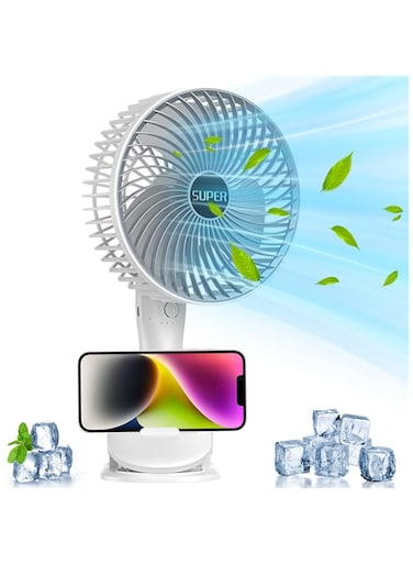 Portable Clip Fan, Desk Fan with 3 Speeds, 360 Degree Rotation Portable Handheld Fan Multifunctional Table Fan, Low Noise Clip Fan for Home Office Travel