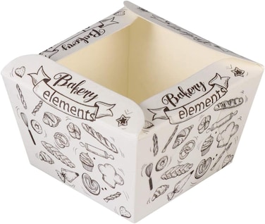 Pcs Paper Baking Cup Small Square Cake Wrappers Cupcake Liners Desserts Holders Muffin Cases for Weddings Birthdays Baby Shower (White Coffee)