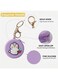 MOBCOS Mini Pouch Keychain &ndash; Cute Round Zipper Coin Purse &amp; Multipurpose Mini Storage Bag with Keyring for Coins, Cash, Keys and Small Essentials   Purple Teddy