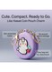 MOBCOS Mini Pouch Keychain &ndash; Cute Round Zipper Coin Purse &amp; Multipurpose Mini Storage Bag with Keyring for Coins, Cash, Keys and Small Essentials   Purple Teddy
