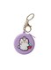 MOBCOS Mini Pouch Keychain &ndash; Cute Round Zipper Coin Purse &amp; Multipurpose Mini Storage Bag with Keyring for Coins, Cash, Keys and Small Essentials   Purple Teddy