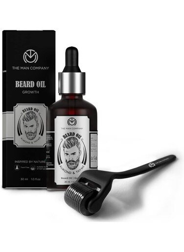 Beard Booster Duo   Derma Roller + Beard Oil   Activates Hair Follicles   Accelerates Beard Growth, Fuller &amp; Thicker Beard   Improves Patchy Beard