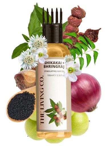 The Living Co. Shikakai + Bhringraj Stimulating Hair Oil 100ml