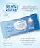 Bonfino Hypoallergenic 99.9% Water Baby Wipes, Alcohol &amp; Fragrance-Free, Biodegradable Bamboo - 60 Pieces