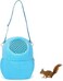 SYOSI Hamster Carrier, Portable Breathable Outgoing Travel Bag with Shoulder Strap Warm Sleeping Hanging Bag for Small Pets Hedgehog Sugar Glider Squirrel Rabbit (Blue)