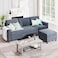 Karnak Athens 3-Seater L-Shape Polyester Sofa - Light Grey