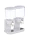 Dubai Gallery Double Canister Cereal Dispenser White/Clear 35X20X35Cm