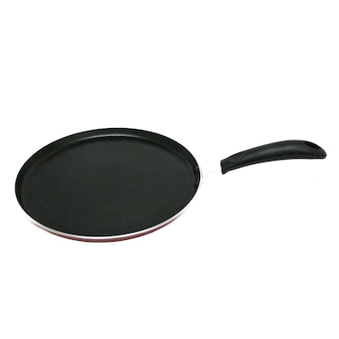 Easy Cook Non Stick Flat Tawa, 26 cm, Induction Bottom Dosa Pan, Red