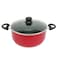Easy Cook Non-Stick Casserole with Glass Lid, 22cm, Red