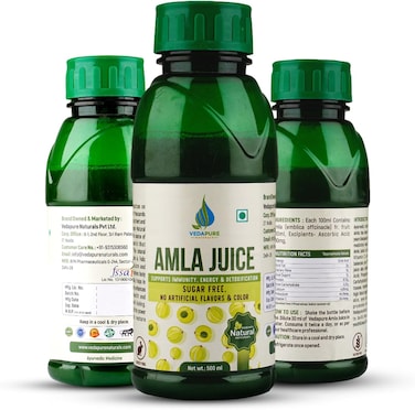 فيدابور عصير املا طبيعي للبشرة والشعر والصحة، مع فيتامين C وA وE، معزز للمناعة، مكمل صحي، عصير التخلص من السموم لفقدان الوزن، عصائر عشبية، (500 مل)