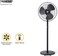 atomberg Renesa 400mm Pedestal Fan for Home   Silent BLDC Stand Fan   LED Display   6 Speeds   Remote with Oscillation, Timer, Sleep Midnight Black