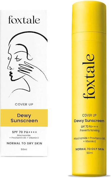 Foxtale SPF 70 Niacinamide Dewy Sunscreen with PA++++ For Dewy Sun Protection For all skin type,50 Ml