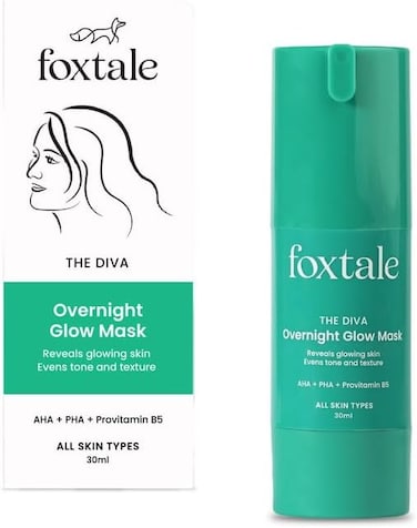 FoxTale 2% Glycolic + 2% Lactic Acid Overnight Glow Mask For clear, smooth, soft skin Men and Women 30 ml