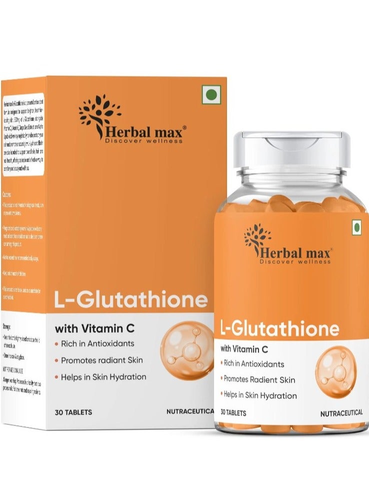 Buy Herbalmax L-Glutathione with Vitamin C Tablets 30 Online