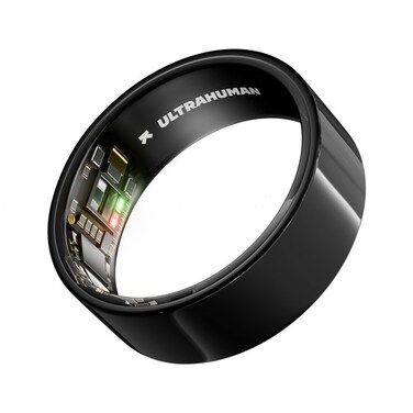 ULTRAHUMAN Ring AIR &ndash; Sleep and Fitness Tracker, Smart Ring for Men and Women, No app fee for Standard Features, Up to 6 Days Battery Life (Aster Black, Size 5)