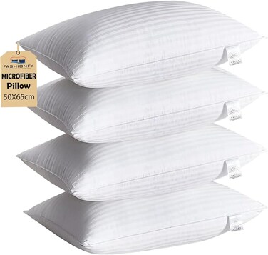 Microfiber Bed Pillows Set of 4 - Standard Size 20x26 in