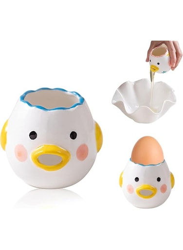SYOSI Egg Separator, Cartoon Chicken Egg White Separator, Novelty Funny Portable Kitchen Gadgets Baking Tool Egg White for Kitchen, Bakery, Ceramics, 1Pcs, Yellow