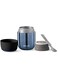 Stainless Steel Soup Pot - Vacuum Insulated Food Flask, Hot &amp; Cold Meal Container, Leak-Proof, Wide Mouth Thermos for Hot Food with Folding Spoon (Clear Blue, 15.9x10cm)