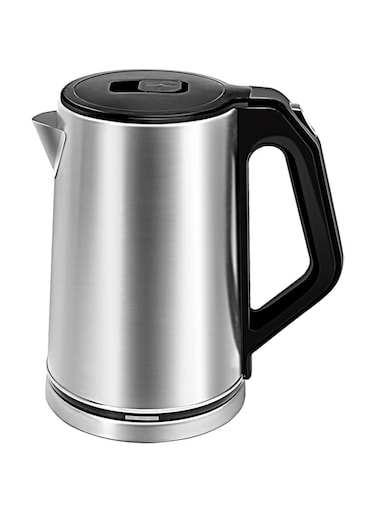 304 Stainless Steel Electric Kettle 2L Double layer Anti-scald Cordless Kettle w/360-Degree Cord Design Heater,Auto Shut-Off,Quickly Boil,Boil-Dry Protection for Daily Hot Drink Metal Kettle (2L-BL8)