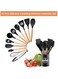 silicone kitchenware set,Cooking Utensils Set With Wooden Handles Metal Container, Cookware,Kitchen Utensils,Spatula,Silicone Utensils, Nonstick Cookware, Heat Resistance