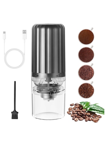Portable Electric Coffee Grinder. Adjustable Burr Coffee Grinder Machine. Spice Grinder For Home Kitchen Used. One Click Start Auto Stop, Ceramic Core, USB Rechargeable with Battery Indicator.