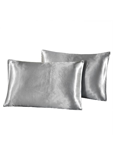 Queen Size Pillowcases Polyester Grey 20x30inch