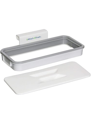 Attach A Trash The Hanging Trash Bag Holder, White, W 26.4 x H 14.2 x L 5.4 cm