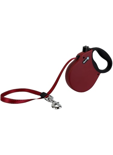 Alcott Adventure Retractable Reflective Belt Leash, 16' Long, Large for Dogs Up to 110 lbs, Red with Black Soft Grip Handle