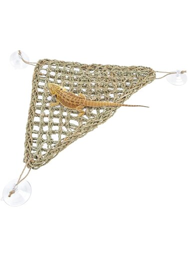 THE WHITE SHOP Bearded Dragon Hammock Reptile Lounger for Chameleon, Lizards, Gecko, Snakes, Lguana Reptiles, Geckos (Triangle 17'' x 12.5'')