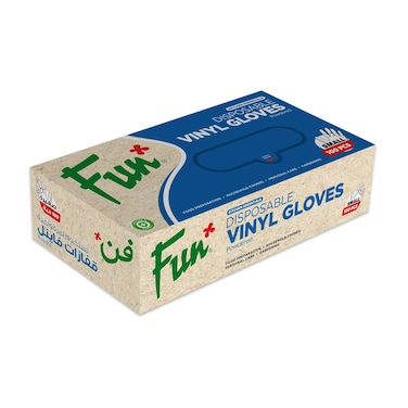Fun Disposable Vinyl Gloves Small Clear 100PCS