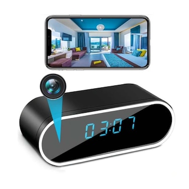 Smart Watch clock surveillance camera with clock- Wireless Camera Smart Watch Camera, WiFi HD 1080P Mini Wireless Camera with Night Vision, Motion Detection and Remote Viewing, Nanny Camera for Baby/Elderly/Care