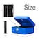 Rubik Small Cash Box Steel Register with Tray and Lock Durable Portable Money Box Safe for Bills Jewelry Receipts Coins (15x12x7.5cm) Blue