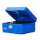 Rubik Small Cash Box Steel Register with Tray and Lock Durable Portable Money Box Safe for Bills Jewelry Receipts Coins (15x12x7.5cm) Blue