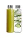 Glass Juice Bottles 500ml with Stainless Steel Lids &ndash; Reusable Borosilicate Water Bottles for Fresh Juice, Smoothies, Milk, Kombucha, Infused Water &ndash; BPA-Free Empty Bottles for Travel (Pack of 2)