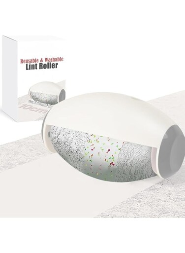 ShabeEat Reusable Lint Roller Ball, Mini Travel Size Lint Roller for Clothes, On The Go Lint Roller Ball, Small Portable Lint Ball Remover for Clothes and Pet Hair, Extra Sticky &amp; Washable Gel - White