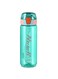 Water Bottle Transparent with Water Level Marker, Straw and Handle Lid - 800ml, Green
