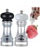 DIMPLE CART Salt &amp; Pepper Grinder 7 Inch Mill Set, Manual Salt Pepper Grinder Refillable Salt &amp; Pepper Mills - Hand Wash Kitchen Tool - Clear Acrylic (2pack)