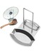 Spoon Rest and Pot Lid Holder, Stainless Steel Pan Pot Cover Lid Rack Shelf Stand Holder Spoon Holder Utensil Rest Stove Organizer Storage Soup Spoon Rests Kitchen Tool