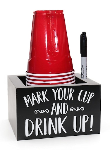 Wooden Party Cup Dispenser With Caddy Cup Holder for Modern Farmhouse Home Decor Holiday Birthday Party Supplies,Single Cup