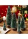hatisan 6pcs Mini Christmas Trees Decorations - Small Bottle Brush Trees, Artificial Tabletop Christmas Tree for Indoor Outdoor Home Room Party